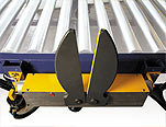 A view of the stretch wrapper showing the clamp