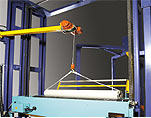 A view of the stretch wrapper film loading for the EXP 701